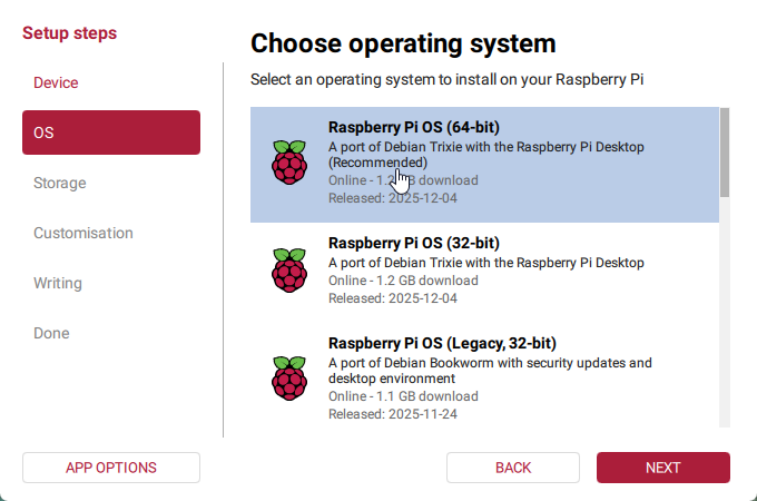 Seleccionar sistema operativo